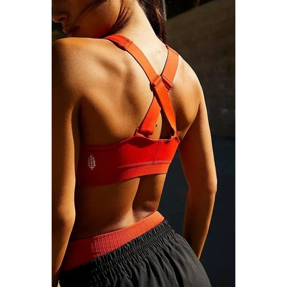 NEW Free People FP Movement Make A Move Sports Bra Tango Red Medium Impact M